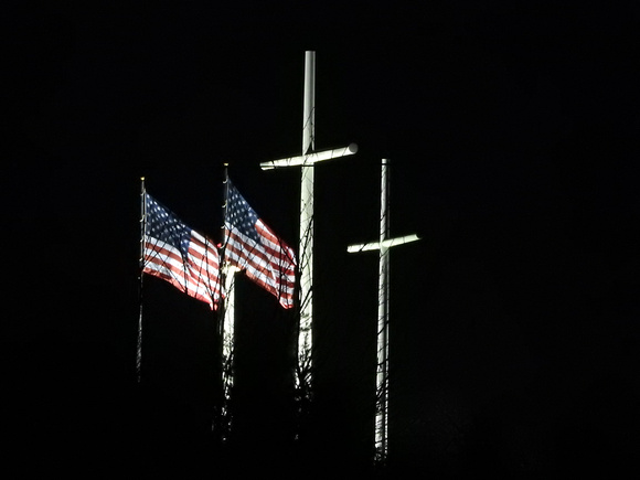 Roadside I-81 Crosses And Flags